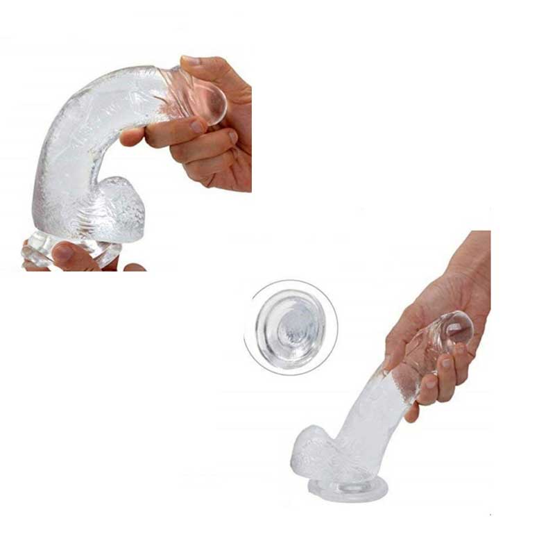 Dương vật giả trong suốt size bự hít tường